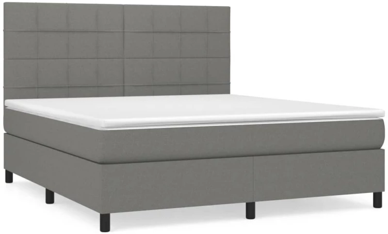 ΚΡΕΒΑΤΙ BOXSPRING ΜΕ ΣΤΡΩΜΑ ΣΚΟΥΡΟ ΓΚΡΙ 180X200 ΕΚ ΥΦΑΣΜΑΤΙΝ 3141794