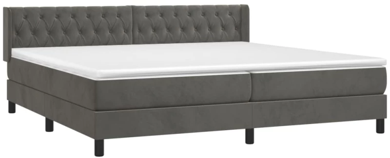 ΚΡΕΒΑΤΙ BOXSPRING ΜΕ ΣΤΡΩΜΑ ΣΚΟΥΡΟ ΓΚΡΙ 200X200 ΕΚ. ΒΕΛΟΥΔΙΝΟ 3131160