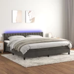 ΚΡΕΒΑΤΙ BOXSPRING ΜΕ ΣΤΡΩΜΑ & LED ΣΚ. ΓΚΡΙ 200X200ΕΚ. ΒΕΛΟΥΔΙΝΟ 3134604