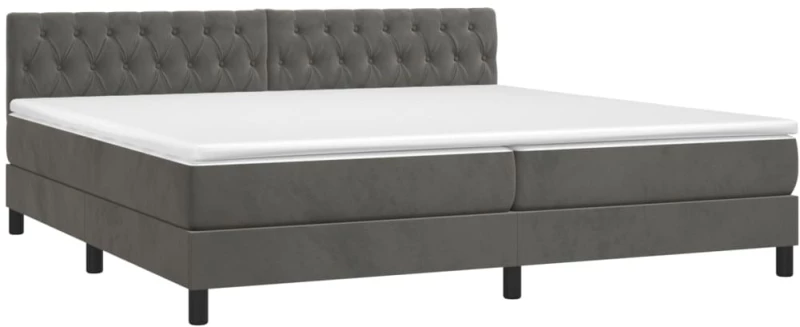 ΚΡΕΒΑΤΙ BOXSPRING ΜΕ ΣΤΡΩΜΑ & LED ΣΚ. ΓΚΡΙ 200X200ΕΚ. ΒΕΛΟΥΔΙΝΟ 3134604