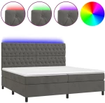 ΚΡΕΒΑΤΙ BOXSPRING ΜΕ ΣΤΡΩΜΑ & LED ΣΚ. ΓΚΡΙ 200X200ΕΚ. ΒΕΛΟΥΔΙΝΟ 3136324
