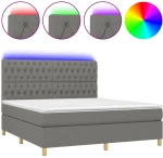 ΚΡΕΒΑΤΙ BOXSPRING ΜΕ ΣΤΡΩΜΑ & LED ΣΚ.ΓΚΡΙ 180X200 ΕΚ ΥΦΑΣΜΑΤΙΝΟ 3135694