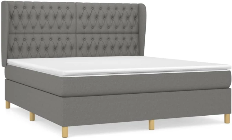 ΚΡΕΒΑΤΙ BOXSPRING ΜΕ ΣΤΡΩΜΑ ΣΚΟΥΡΟ ΓΚΡΙ 180X200 ΕΚ ΥΦΑΣΜΑΤΙΝ 3128782