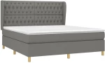 ΚΡΕΒΑΤΙ BOXSPRING ΜΕ ΣΤΡΩΜΑ ΣΚΟΥΡΟ ΓΚΡΙ 180X200 ΕΚ ΥΦΑΣΜΑΤΙΝ 3128782