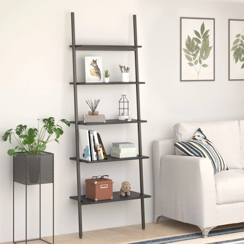 ΡΑΦΙΕΡΑ ΚΕΚΛΙΜΕΝΗ 5 ΕΠΙΠΕΔΩΝ ΜΑΥΡΗ 64X34X185,5 ΕΚ. 336378