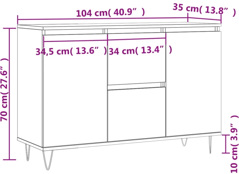 ΜΠΟΥΦΕΣ SONOMA ΔΡΥΣ 104 X 35 X 70 ΕΚ. ΑΠΟ ΕΠΕΞΕΡΓΑΣΜΕΝΟ ΞΥΛΟ 827207