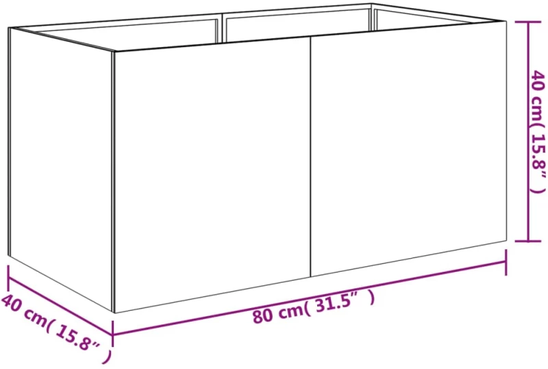ΖΑΡΝΤΙΝΙΕΡΑ 80X40X40 ΕΚ. ΑΠΟ ΑΤΣΑΛΙ CORTEN 824530