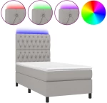 ΚΡΕΒΑΤΙ BOXSPRING ΜΕ ΣΤΡΩΜΑ & LED ΑΝ.ΓΚΡΙ 90X190 ΕΚ. ΥΦΑΣΜΑΤΙΝΟ 3135077