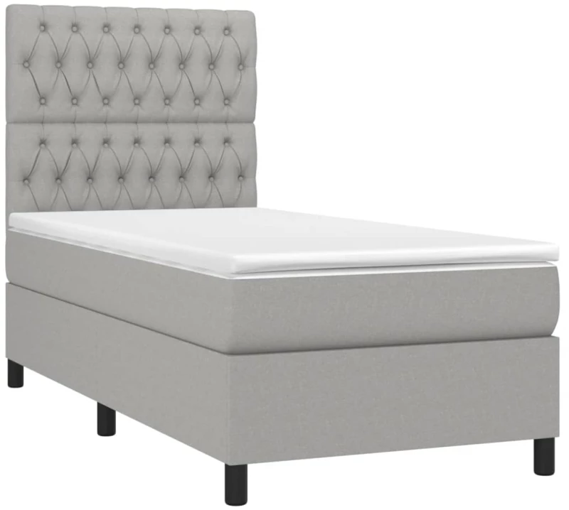 ΚΡΕΒΑΤΙ BOXSPRING ΜΕ ΣΤΡΩΜΑ & LED ΑΝ.ΓΚΡΙ 90X190 ΕΚ. ΥΦΑΣΜΑΤΙΝΟ 3135077