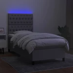 ΚΡΕΒΑΤΙ BOXSPRING ΜΕ ΣΤΡΩΜΑ & LED ΑΝ.ΓΚΡΙ 90X190 ΕΚ. ΥΦΑΣΜΑΤΙΝΟ 3135077