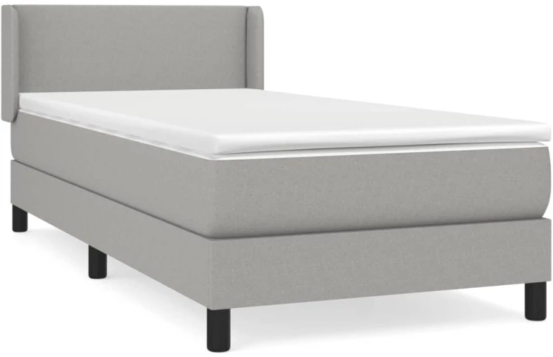 ΚΡΕΒΑΤΙ BOXSPRING ΜΕ ΣΤΡΩΜΑ ΑΝΟΙΧΤΟ ΓΚΡΙ 90X190 ΕΚ. ΥΦΑΣΜΑΤΙΝΟ 3129513