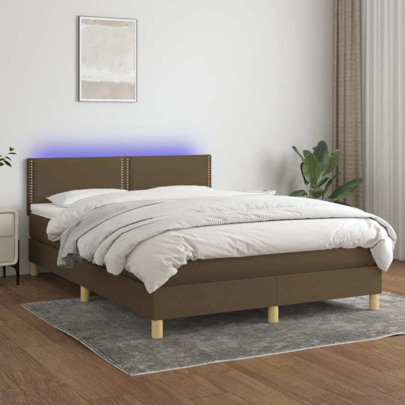 ΚΡΕΒΑΤΙ BOXSPRING ΜΕ ΣΤΡΩΜΑ & LED ΣΚ.ΚΑΦΕ 140X200 ΕΚ ΥΦΑΣΜΑΤΙΝΟ 3133640