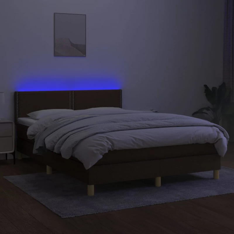 ΚΡΕΒΑΤΙ BOXSPRING ΜΕ ΣΤΡΩΜΑ & LED ΣΚ.ΚΑΦΕ 140X200 ΕΚ ΥΦΑΣΜΑΤΙΝΟ 3133640