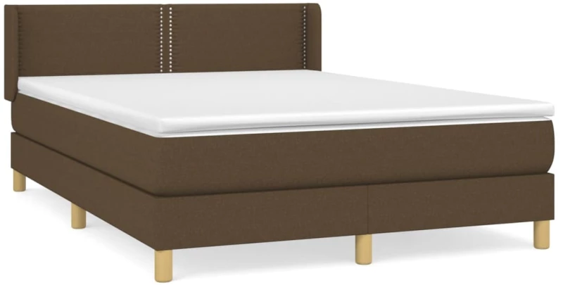 ΚΡΕΒΑΤΙ BOXSPRING ΜΕ ΣΤΡΩΜΑ ΣΚΟΥΡΟ ΚΑΦΕ 140X200 ΕΚ ΥΦΑΣΜΑΤΙΝΟ 3130196