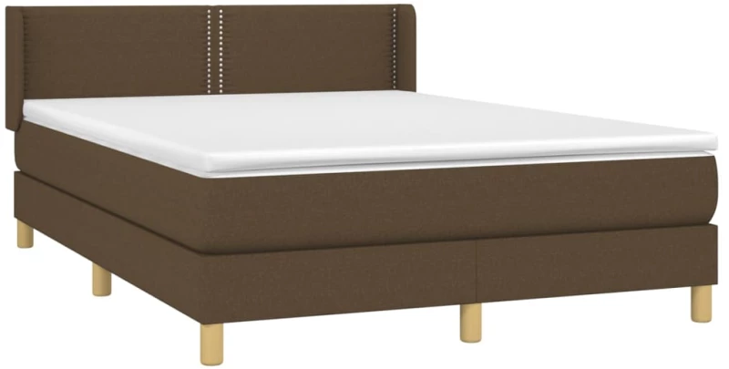 ΚΡΕΒΑΤΙ BOXSPRING ΜΕ ΣΤΡΩΜΑ ΣΚΟΥΡΟ ΚΑΦΕ 140X200 ΕΚ ΥΦΑΣΜΑΤΙΝΟ 3130196