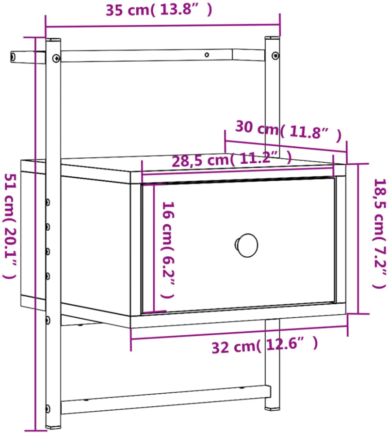 ΚΟΜΟΔΙΝΑ ΕΠΙΤΟΙΧΙΑ 2 ΤΕΜ. ΚΑΦΕ ΔΡΥΣ 35X30X51 ΕΚ. ΕΠΕΞ. ΞΥΛΟ 833452
