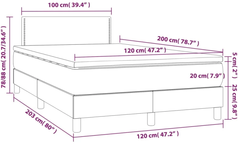 ΚΡΕΒΑΤΙ BOXSPRING ΜΕ ΣΤΡΩΜΑ ΣΚΟΥΡΟ ΚΑΦΕ 120X200 ΕΚ. ΥΦΑΣΜΑΤΙΝΟ 3139964