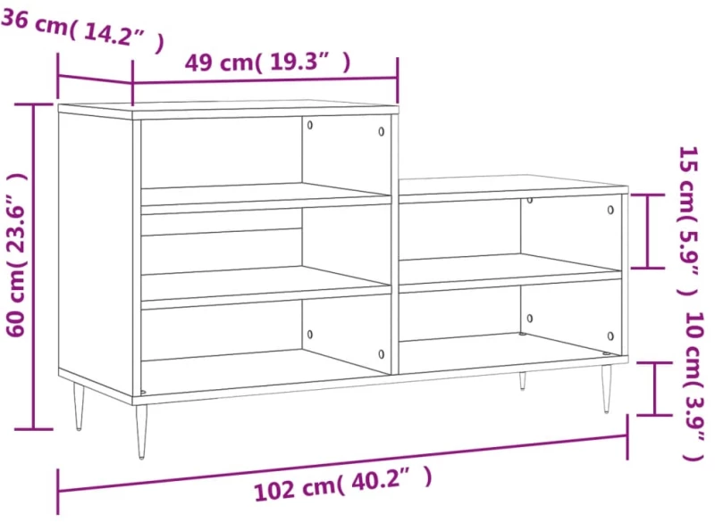 ΠΑΠΟΥΤΣΟΘΗΚΗ ΓΥΑΛΙΣΤΕΡΟ ΛΕΥΚΟ 102X36X60 ΕΚ. ΕΠΕΞΕΡΓΑΣΜΕΝΟ ΞΥΛΟ 831382
