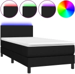 ΚΡΕΒΑΤΙ BOXSPRING ΜΕ ΣΤΡΩΜΑ & LED ΜΑΥΡΟ 90X200 ΕΚ. ΥΦΑΣΜΑΤΙΝΟ 3132967