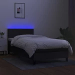 ΚΡΕΒΑΤΙ BOXSPRING ΜΕ ΣΤΡΩΜΑ & LED ΜΑΥΡΟ 90X200 ΕΚ. ΥΦΑΣΜΑΤΙΝΟ 3132967
