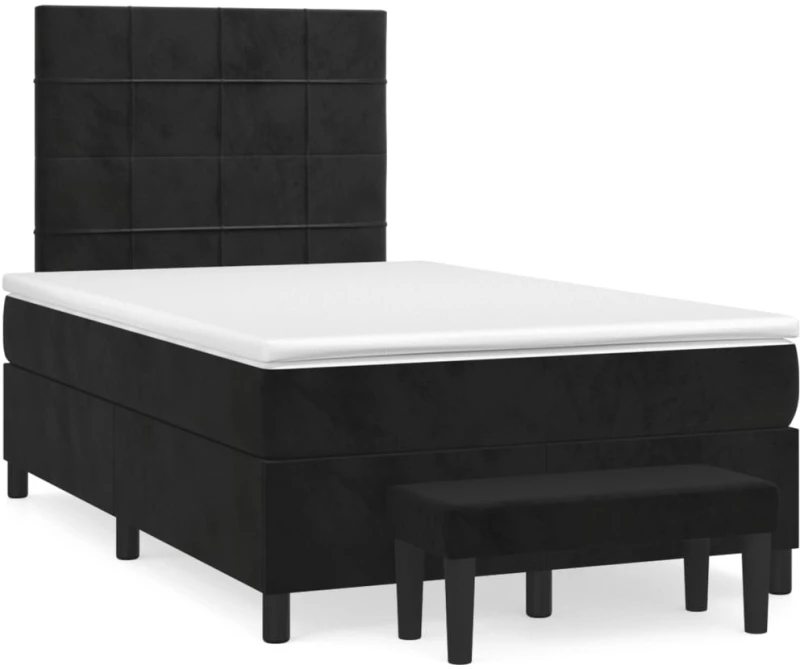 ΚΡΕΒΑΤΙ BOXSPRING ΜΕ ΣΤΡΩΜΑ ΜΑΥΡΟ 120 X 200 ΕΚ. ΒΕΛΟΥΔΙΝΟ 3137835