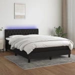 ΚΡΕΒΑΤΙ BOXSPRING ΜΕ ΣΤΡΩΜΑ & LED ΜΑΥΡΟ 140X200 ΕΚ. ΥΦΑΣΜΑΤΙΝΟ 3133399