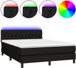 ΚΡΕΒΑΤΙ BOXSPRING ΜΕ ΣΤΡΩΜΑ & LED ΜΑΥΡΟ 140X200 ΕΚ. ΥΦΑΣΜΑΤΙΝΟ 3133399