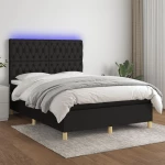 ΚΡΕΒΑΤΙ BOXSPRING ΜΕ ΣΤΡΩΜΑ & LED ΜΑΥΡΟ 140X190 ΕΚ. ΥΦΑΣΜΑΤΙΝΟ 3135671