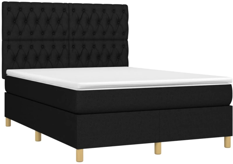 ΚΡΕΒΑΤΙ BOXSPRING ΜΕ ΣΤΡΩΜΑ & LED ΜΑΥΡΟ 140X190 ΕΚ. ΥΦΑΣΜΑΤΙΝΟ 3135671