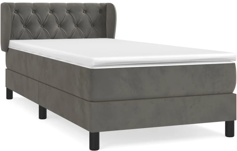 ΚΡΕΒΑΤΙ BOXSPRING ΜΕ ΣΤΡΩΜΑ ΣΚΟΥΡΟ ΓΚΡΙ 80X200 ΕΚ. ΒΕΛΟΥΔΙΝΟ 3127638