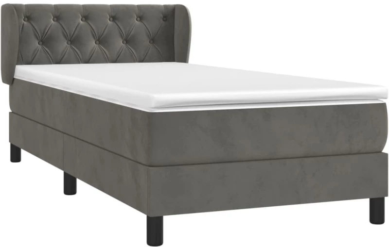 ΚΡΕΒΑΤΙ BOXSPRING ΜΕ ΣΤΡΩΜΑ ΣΚΟΥΡΟ ΓΚΡΙ 80X200 ΕΚ. ΒΕΛΟΥΔΙΝΟ 3127638