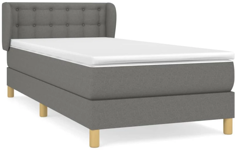 ΚΡΕΒΑΤΙ BOXSPRING ΜΕ ΣΤΡΩΜΑ ΣΚΟΥΡΟ ΓΚΡΙ 90X200 ΕΚ. ΥΦΑΣΜΑΤΙΝΟ 3127094