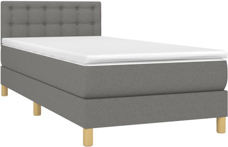 ΚΡΕΒΑΤΙ BOXSPRING ΜΕ ΣΤΡΩΜΑ & LED ΣΚ.ΓΚΡΙ 90X190 ΕΚ. ΥΦΑΣΜΑΤΙΝΟ 3133998