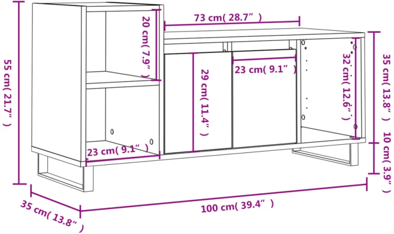 ΈΠΙΠΛΟ ΤΗΛΕΟΡΑΣΗΣ ΓΚΡΙ SONOMA 100X35X55 ΕΚ. ΑΠΟ ΕΠΕΞΕΡΓ. ΞΥΛΟ 831330