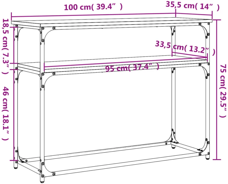 ΤΡΑΠΕΖΙ ΚΟΝΣΟΛΑ ΚΑΠΝΙΣΤΗ ΔΡΥΣ 100X35,5X75 ΕΚ. ΕΠΕΞΕΡΓ. ΞΥΛΟ 834067