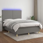 ΚΡΕΒΑΤΙ BOXSPRING ΜΕ ΣΤΡΩΜΑ & LED ΣΚ.ΓΚΡΙ 140X190ΕΚ. ΥΦΑΣΜΑΤΙΝΟ 3135270