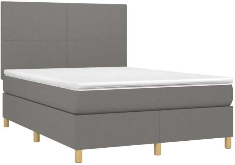 ΚΡΕΒΑΤΙ BOXSPRING ΜΕ ΣΤΡΩΜΑ & LED ΣΚ.ΓΚΡΙ 140X190ΕΚ. ΥΦΑΣΜΑΤΙΝΟ 3135270