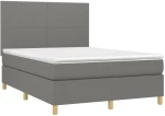 ΚΡΕΒΑΤΙ BOXSPRING ΜΕ ΣΤΡΩΜΑ & LED ΣΚ.ΓΚΡΙ 140X190ΕΚ. ΥΦΑΣΜΑΤΙΝΟ 3135270