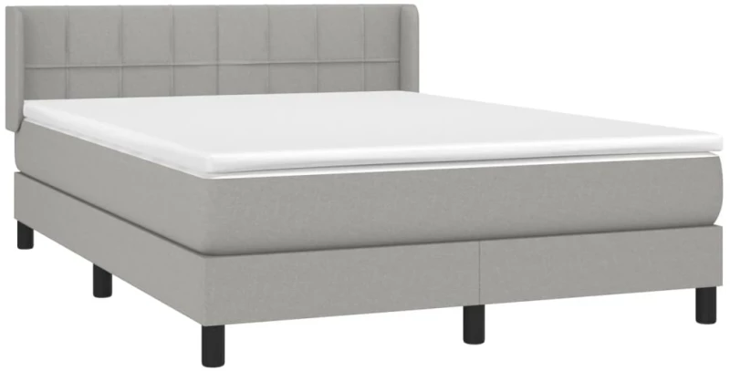 ΚΡΕΒΑΤΙ BOXSPRING ΜΕ ΣΤΡΩΜΑ ΑΝΟΙΧΤΟ ΓΚΡΙ 140X190 ΕΚ. ΥΦΑΣΜΑΤΙΝΟ 3129705