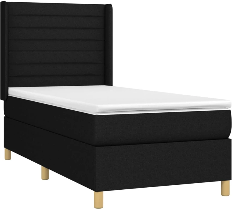ΚΡΕΒΑΤΙ BOXSPRING ΜΕ ΣΤΡΩΜΑ & LED ΜΑΥΡΟ 100X200 ΕΚ. ΥΦΑΣΜΑΤΙΝΟ 3138935