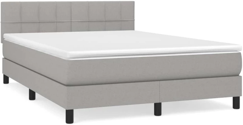 ΚΡΕΒΑΤΙ BOXSPRING ΜΕ ΣΤΡΩΜΑ ΑΝΟΙΧΤΟ ΓΚΡΙ 140X200 ΕΚ. ΥΦΑΣΜΑΤΙΝΟ 3140057