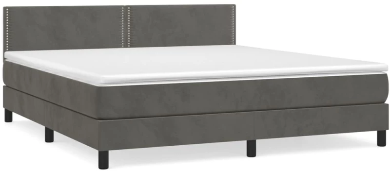 ΚΡΕΒΑΤΙ BOXSPRING ΜΕ ΣΤΡΩΜΑ ΣΚΟΥΡΟ ΓΚΡΙ 180X200 ΕΚ. ΒΕΛΟΥΔΙΝΟ 3141258