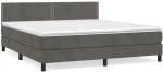 ΚΡΕΒΑΤΙ BOXSPRING ΜΕ ΣΤΡΩΜΑ ΣΚΟΥΡΟ ΓΚΡΙ 180X200 ΕΚ. ΒΕΛΟΥΔΙΝΟ 3141258