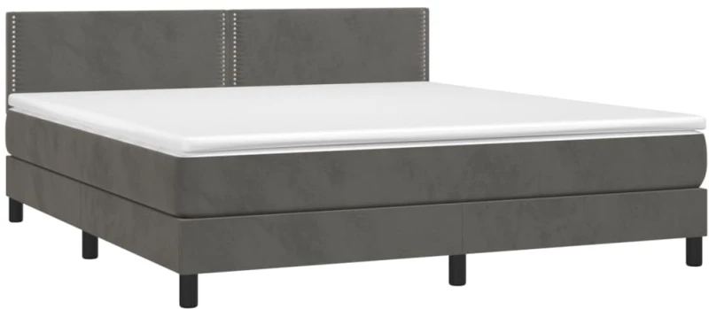 ΚΡΕΒΑΤΙ BOXSPRING ΜΕ ΣΤΡΩΜΑ ΣΚΟΥΡΟ ΓΚΡΙ 180X200 ΕΚ. ΒΕΛΟΥΔΙΝΟ 3141258