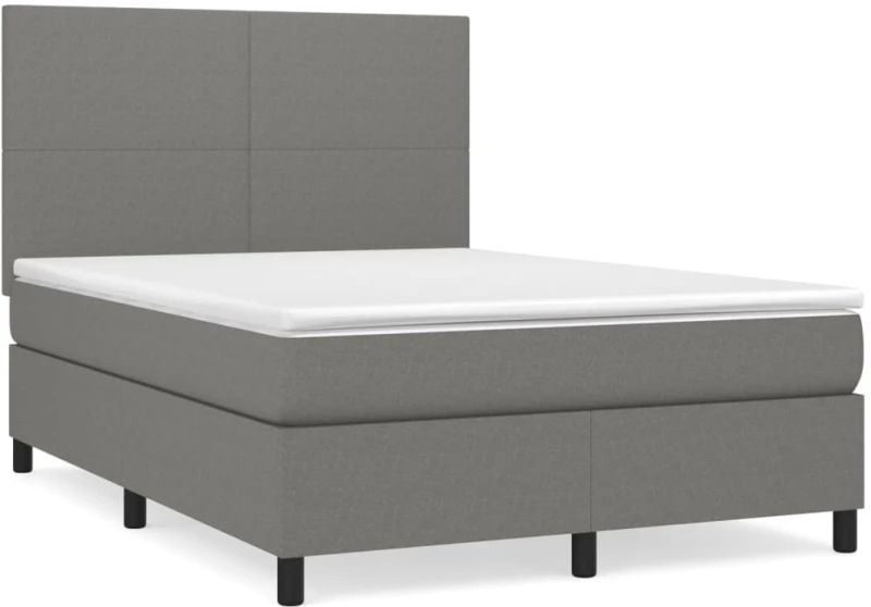 ΚΡΕΒΑΤΙ BOXSPRING ΜΕ ΣΤΡΩΜΑ ΣΚΟΥΡΟ ΓΚΡΙ 140X190 ΕΚ. ΥΦΑΣΜΑΤΙΝΟ 3141610