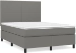 ΚΡΕΒΑΤΙ BOXSPRING ΜΕ ΣΤΡΩΜΑ ΣΚΟΥΡΟ ΓΚΡΙ 140X190 ΕΚ. ΥΦΑΣΜΑΤΙΝΟ 3141610