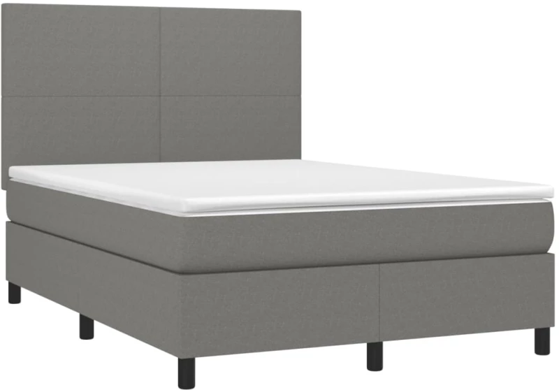 ΚΡΕΒΑΤΙ BOXSPRING ΜΕ ΣΤΡΩΜΑ ΣΚΟΥΡΟ ΓΚΡΙ 140X190 ΕΚ. ΥΦΑΣΜΑΤΙΝΟ 3141610