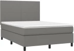 ΚΡΕΒΑΤΙ BOXSPRING ΜΕ ΣΤΡΩΜΑ ΣΚΟΥΡΟ ΓΚΡΙ 140X190 ΕΚ. ΥΦΑΣΜΑΤΙΝΟ 3141610