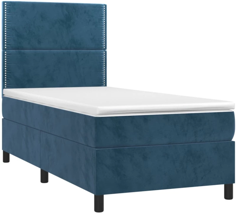 ΚΡΕΒΑΤΙ BOXSPRING ΜΕ ΣΤΡΩΜΑ ΣΚΟΥΡΟ ΜΠΛΕ 100X200 ΕΚ. ΒΕΛΟΥΔΙΝΟ 3142951