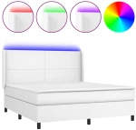 ΚΡΕΒΑΤΙ BOXSPRING ΜΕ ΣΤΡΩΜΑ & LED ΛΕΥΚΟ 180X200 ΕΚ. ΣΥΝΘ. ΔΕΡΜΑ 3139278
